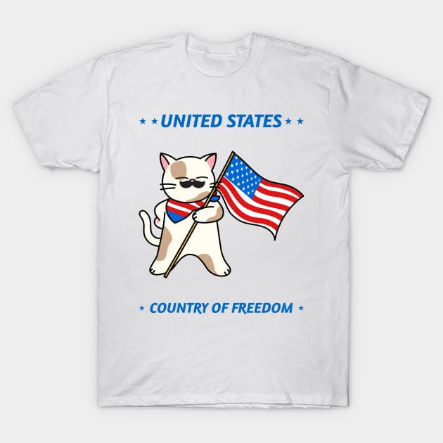 United States country of freedom T-Shirt by Purrfect Shop